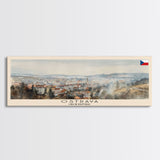 Ostrava Czech Republic Wall Art, Panoramic Travel Poster, Panoramic Framed Canvas Print, City Wall Art, Wall Hanging Home Decor, Travel Art