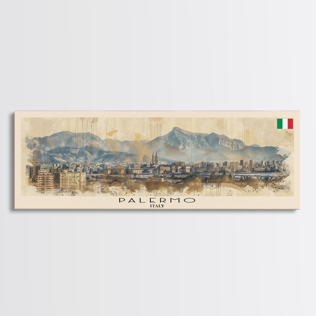 Palermo Italy Travel Print Wall Art, Panoramic City Art, Travel Art, Wall Decor, Vacation Gift, Framed Canvas Print Or Metal Art