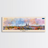 Parnu Estonia Travel Print Wall Art, Panoramic City Art, Travel Art, Wall Decor, Vacation Gift, Framed Canvas Print Or Metal Art