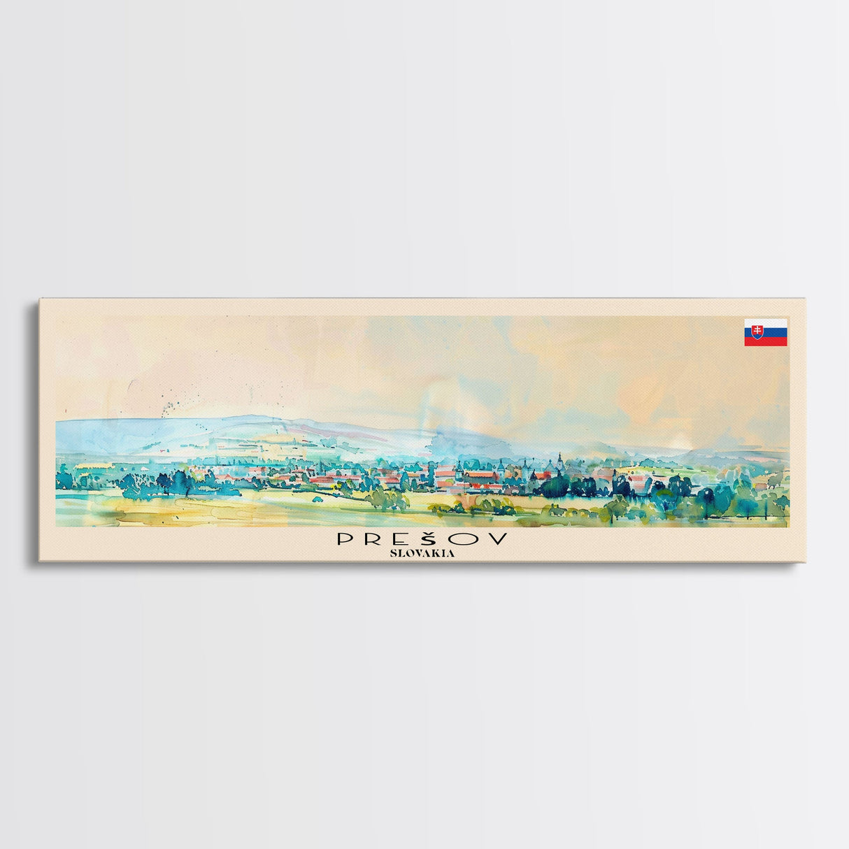 Preov Slovakia Wall Art, Panoramic Travel Poster, Panoramic Framed Canvas Print, City Wall Art, Wall Hanging Home Decor, Travel Art