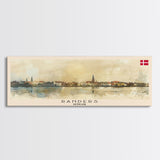 Randers Denmark Travel Art, City Art, Framed Canvas Print or Metal Wall Art, Europe Travel Poster, Panoramic Wall Art, Extra Wide Wall Art