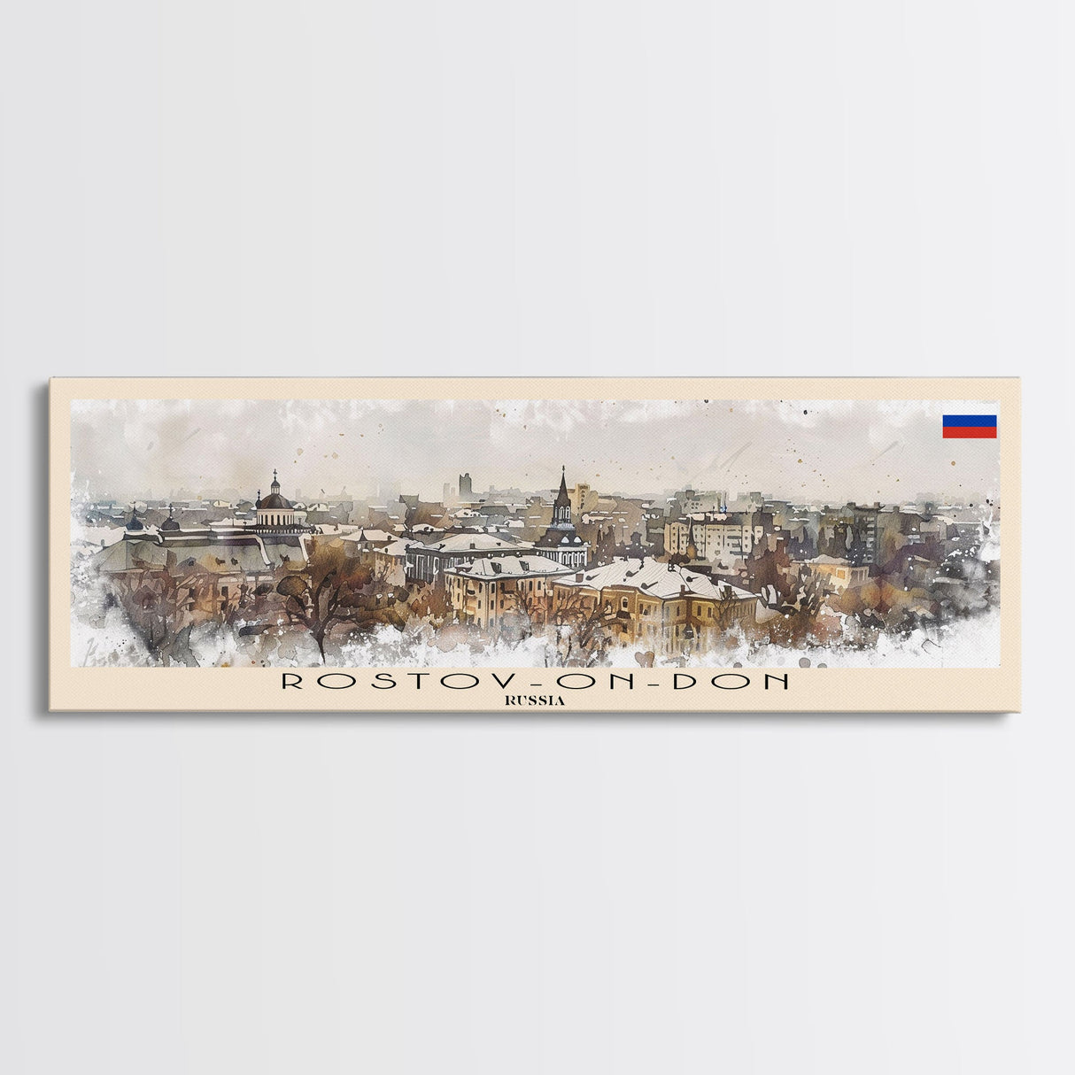 Rostov on Don Russia Panoramic Travel Poster, Framed Canvas Print or Metal Wall Art, Travel Art, Home Decor, Panoramic Painting, Midcentury Art