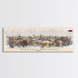 Rostov on Don Russia Panoramic Travel Poster, Framed Canvas Print or Metal Wall Art, Travel Art, Home Decor, Panoramic Painting, Midcentury Art