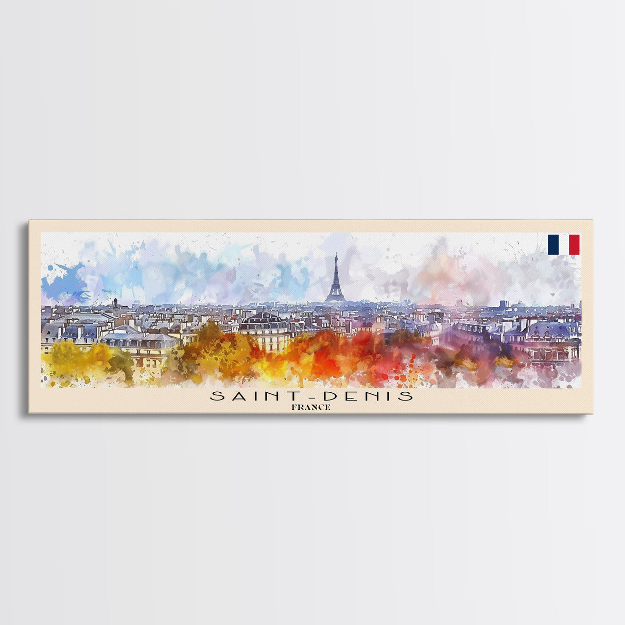 Saint Denis France Travel Art, City Art, Framed Canvas Print or Metal Wall Art, Europe Travel Poster, Panoramic Wall Art, Extra Wide Wall Art