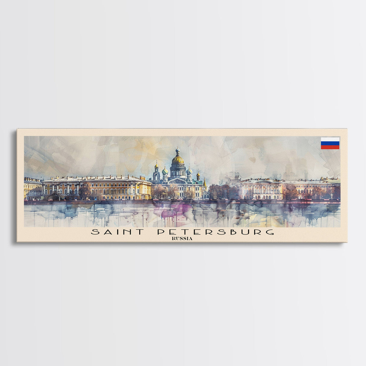 Saint Petersburg Russia Wall Art, Panoramic Travel Poster, Panoramic Framed Canvas Print, City Wall Art, Wall Hanging Home Decor, Travel Art