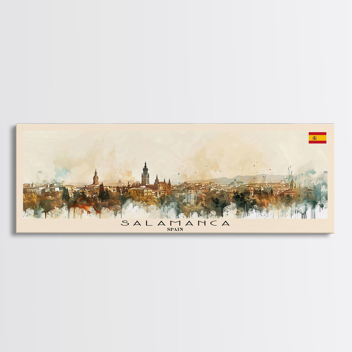 Salamanca Spain Travel Print Wall Art, Panoramic City Art, Travel Art, Wall Decor, Vacation Gift, Framed Canvas Print Or Metal Art