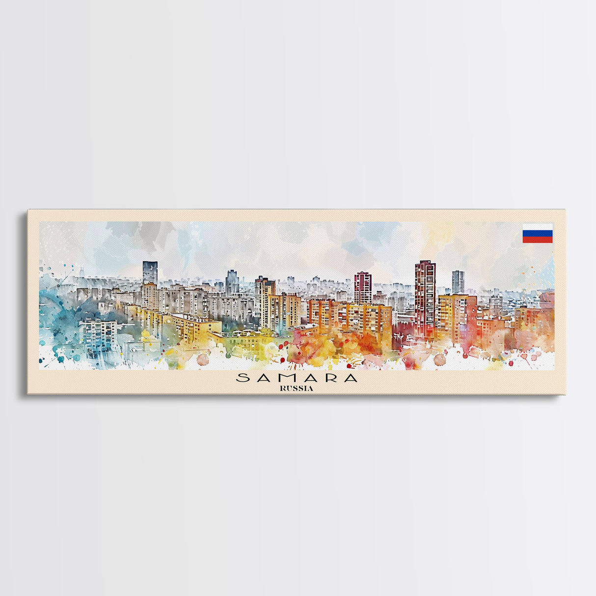 Samara Russia Wall Art, Panoramic Travel Poster, Panoramic Framed Canvas Print, City Wall Art, Wall Hanging Home Decor, Travel Art