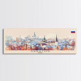 Saratov Russia Wall Art, Panoramic Travel Poster, Panoramic Framed Canvas Print, City Wall Art, Wall Hanging Home Decor, Travel Art