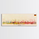 Stuttgart Germany Wall Art, Panoramic Travel Poster, Panoramic Framed Canvas Print, City Wall Art, Wall Hanging Home Decor, Travel Art