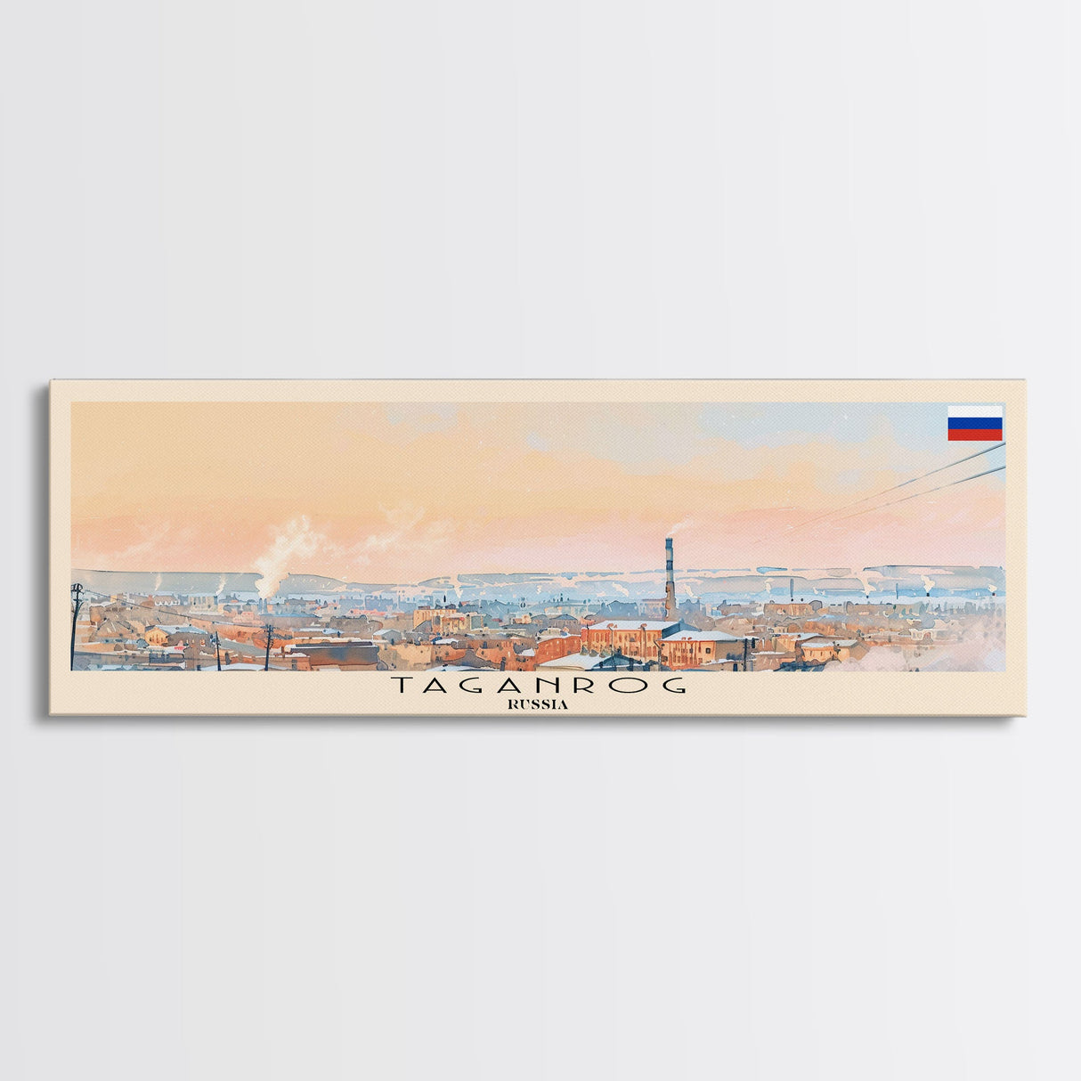 Taganrog Russia Travel Art, City Art, Framed Canvas Print or Metal Wall Art, Europe Travel Poster, Panoramic Wall Art, Extra Wide Wall Art