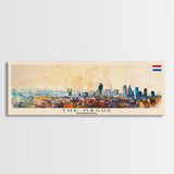 The Hague Netherlands Travel Print Wall Art, Panoramic City Art, Travel Art, Wall Decor, Vacation Gift, Framed Canvas Print Or Metal Art