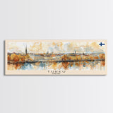 Turku Finland Wall Art, Panoramic Travel Poster, Panoramic Framed Canvas Print, City Wall Art, Wall Hanging Home Decor, Travel Art