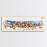 Vitoria Gasteiz Spain Travel Art, City Art, Framed Canvas Print or Metal Wall Art, Europe Travel Poster, Panoramic Wall Art, Extra Wide Wall Art