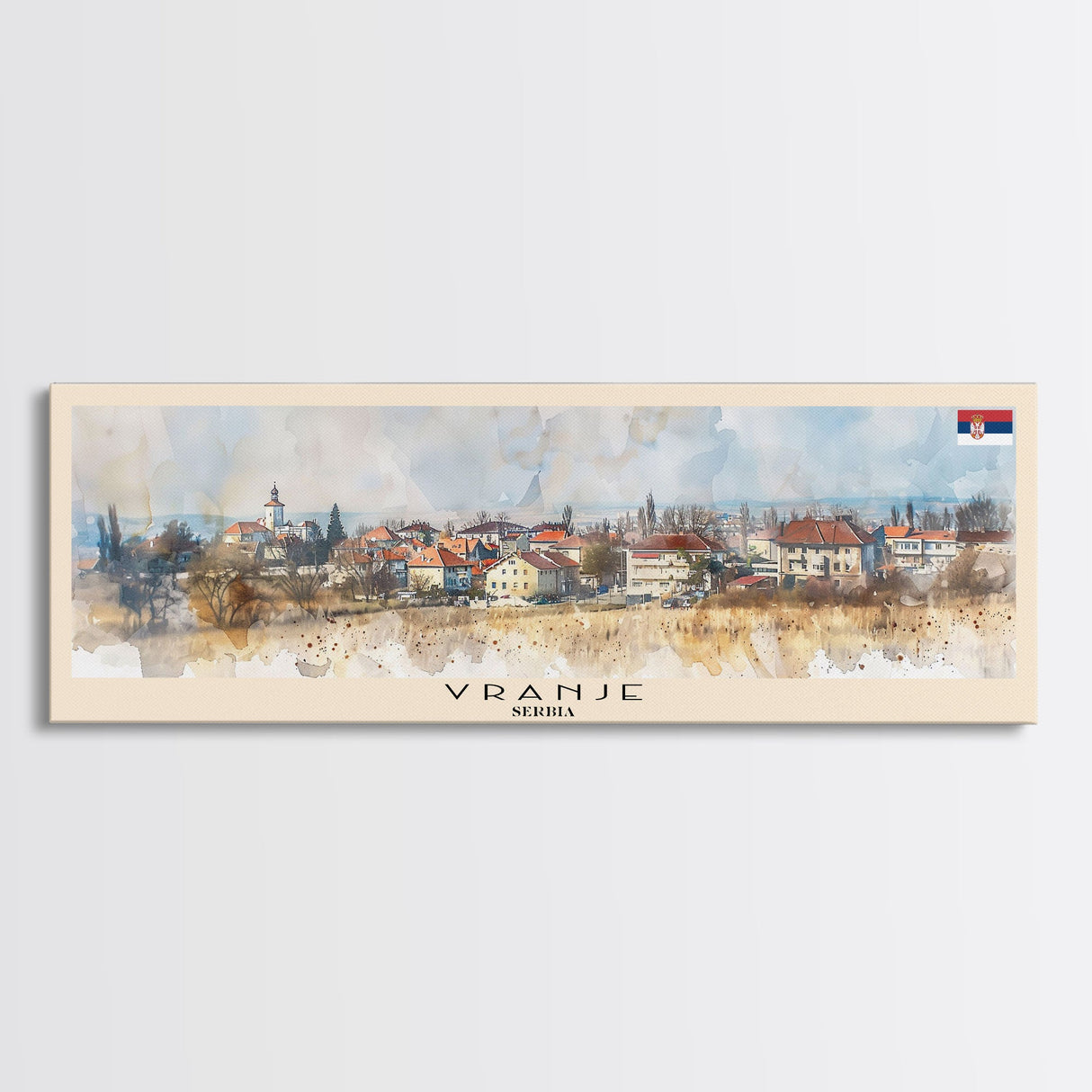 Vranje Serbia Wall Art, Panoramic Travel Poster, Panoramic Framed Canvas Print, City Wall Art, Wall Hanging Home Decor, Travel Art