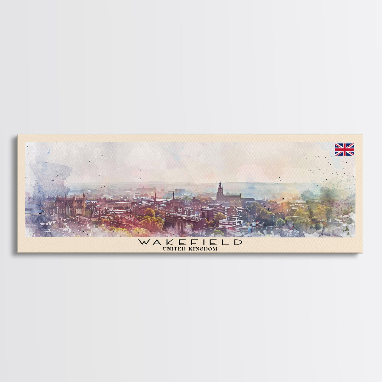 Wakefield United Kingdom Travel Print Wall Art, Panoramic City Art, Travel Art, Wall Decor, Vacation Gift, Framed Canvas Print Or Metal Art