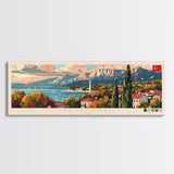 Adapazar Turkey Panoramic Travel Poster, Framed Canvas Print or Metal Wall Art, Travel Art, Home Decor, Panoramic Painting, Midcentury Art