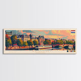 Arnhem Netherlands Wall Art, Panoramic Travel Poster, Panoramic Framed Canvas Print, City Wall Art, Wall Hanging Home Decor, Travel Art