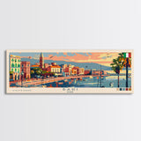 Bari Italy Travel Art, City Art, Framed Canvas Print or Metal Wall Art, Europe Travel Poster, Panoramic Wall Art, Extra Wide Wall Art