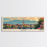 Bern Switzerland Travel Art, City Art, Framed Canvas Print or Metal Wall Art, Europe Travel Poster, Panoramic Wall Art, Extra Wide Wall Art