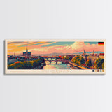 Duisburg Germany  Wall Art, Panoramic Travel Poster, Panoramic Framed Canvas Print, City Wall Art, Wall Hanging Home Decor, Travel Art