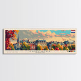 Enschede Netherlands Wall Art, Panoramic Travel Poster, Panoramic Framed Canvas Print, City Wall Art, Wall Hanging Home Decor, Travel Art