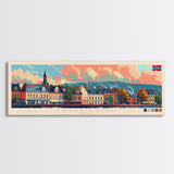 Fredrikstad Norway Travel Art, City Art, Framed Canvas Print or Metal Wall Art, Europe Travel Poster, Panoramic Wall Art, Extra Wide Wall Art