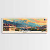 Grenoble France Travel Print Wall Art, Panoramic City Art, Travel Art, Wall Decor, Vacation Gift, Framed Canvas Print Or Metal Art