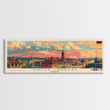 Halle Saale Germany Wall Art, Panoramic Travel Poster, Panoramic Framed Canvas Print, City Wall Art, Wall Hanging Home Decor, Travel Art