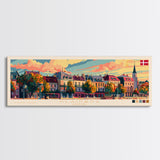 Klaipda Lithuania Wall Art, Panoramic Travel Poster, Panoramic Framed Canvas Print, City Wall Art, Wall Hanging Home Decor, Travel Art