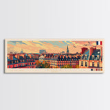 Lille France Wall Art, Panoramic Travel Poster, Panoramic Framed Canvas Print, City Wall Art, Wall Hanging Home Decor, Travel Art