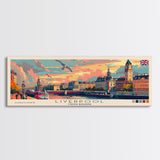 Liverpool United Kingdom Travel Art, City Art, Framed Canvas Print or Metal Wall Art, Europe Travel Poster, Panoramic Wall Art, Extra Wide Wall Art