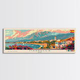 Marbella Spain Travel Art, City Art, Framed Canvas Print or Metal Wall Art, Europe Travel Poster, Panoramic Wall Art, Extra Wide Wall Art