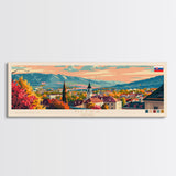 Nitra Slovakia Wall Art, Panoramic Travel Poster, Panoramic Framed Canvas Print, City Wall Art, Wall Hanging Home Decor, Travel Art