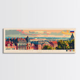 Nizhny Novgorod Panoramic Travel Poster, Framed Canvas Print or Metal Wall Art, Travel Art, Home Decor, Panoramic Painting, Midcentury Art