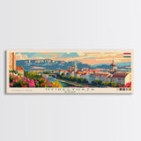 Nyiregyhaza Hungary Panoramic Travel Poster, Framed Canvas Print or Metal Wall Art, Travel Art, Home Decor, Panoramic Painting, Midcentury Art