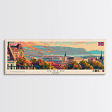 Oslo Norway Travel Art, City Art, Framed Canvas Print or Metal Wall Art, Europe Travel Poster, Panoramic Wall Art, Extra Wide Wall Art