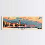 Patras Greece Travel Art, City Art, Framed Canvas Print or Metal Wall Art, Europe Travel Poster, Panoramic Wall Art, Extra Wide Wall Art