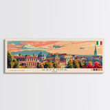 Ravenna Italy Panoramic Travel Poster, Framed Canvas Print or Metal Wall Art, Travel Art, Home Decor, Panoramic Painting, Midcentury Art