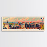 Rennes France Panoramic Travel Poster, Framed Canvas Print or Metal Wall Art, Travel Art, Home Decor, Panoramic Painting, Midcentury Art