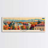 Rivne Ukraine Wall Art, Panoramic Travel Poster, Panoramic Framed Canvas Print, City Wall Art, Wall Hanging Home Decor, Travel Art