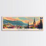 Sarajevo Bosnia Travel Art, City Art, Framed Canvas Print or Metal Wall Art, Europe Travel Poster, Panoramic Wall Art, Extra Wide Wall Art