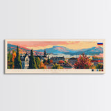 Shakhty Russia Panoramic Travel Poster, Framed Canvas Print or Metal Wall Art, Travel Art, Home Decor, Panoramic Painting, Midcentury Art