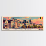 Saint Niklaas Belgium Wall Art, Panoramic Travel Poster, Panoramic Framed Canvas Print, City Wall Art, Wall Hanging Home Decor, Travel Art