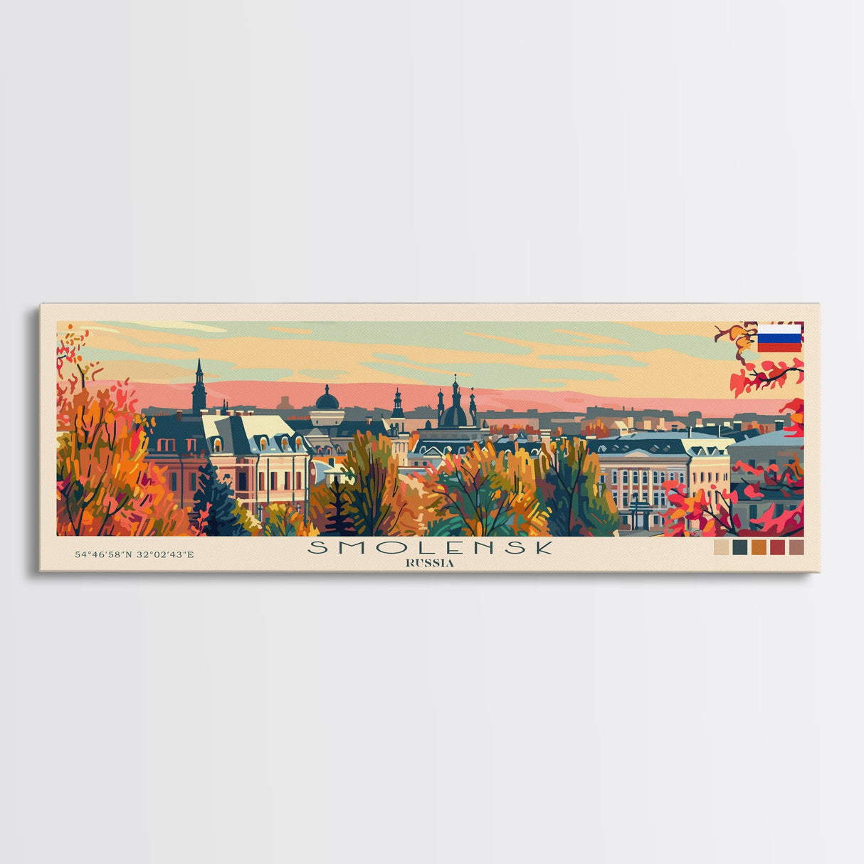 Smolensk Russia Travel Art, City Art, Framed Canvas Print or Metal Wall Art, Europe Travel Poster, Panoramic Wall Art, Extra Wide Wall Art