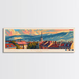 Sopron Hungary Travel Art, City Art, Framed Canvas Print or Metal Wall Art, Europe Travel Poster, Panoramic Wall Art, Extra Wide Wall Art