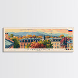 Stavropol Russia Panoramic Travel Poster, Framed Canvas Print or Metal Wall Art, Travel Art, Home Decor, Panoramic Painting, Midcentury Art