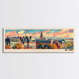 Tilburg Netherlands Wall Art, Panoramic Travel Poster, Panoramic Framed Canvas Print, City Wall Art, Wall Hanging Home Decor, Travel Art