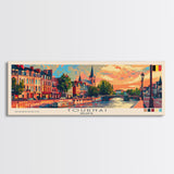 Tournai Belgium Travel Print Wall Art, Panoramic City Art, Travel Art, Wall Decor, Vacation Gift, Framed Canvas Print Or Metal Art