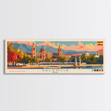 Valencia Spain Travel Art, City Art, Framed Canvas Print or Metal Wall Art, Europe Travel Poster, Panoramic Wall Art, Extra Wide Wall Art