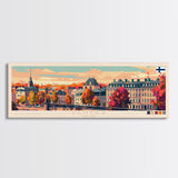 Vantaa Finland Travel Art, City Art, Framed Canvas Print or Metal Wall Art, Europe Travel Poster, Panoramic Wall Art, Extra Wide Wall Art